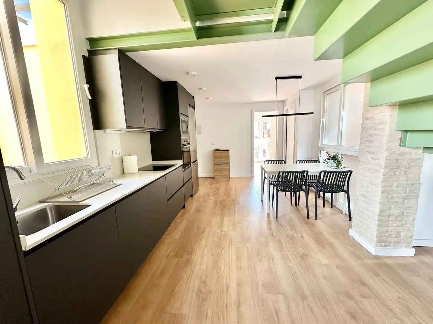 Kitchen of Attic for rent in Valencia  with Air Conditioner, Heating and Parquet flooring