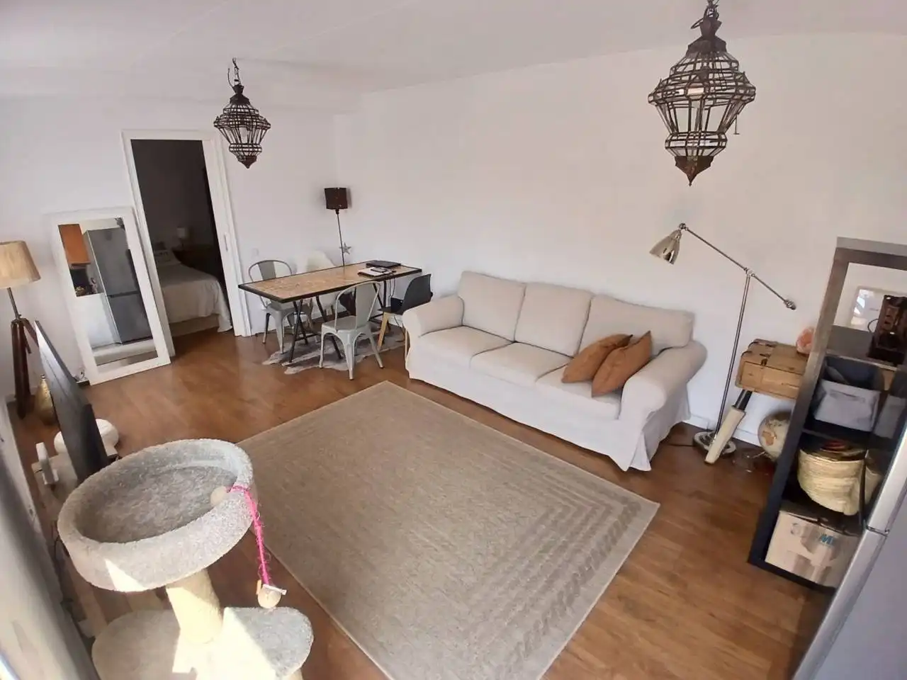 Wohnzimmer von Dachboden zum Verkauf in Vilanova i la Geltrú mit Klimaanlage, Parkett und Terrasse