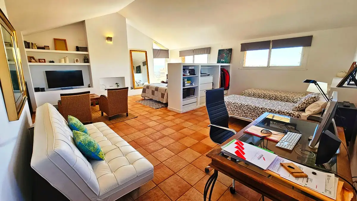 Living room of Houses for sale in El Madroño  with Air Conditioner and Private garden