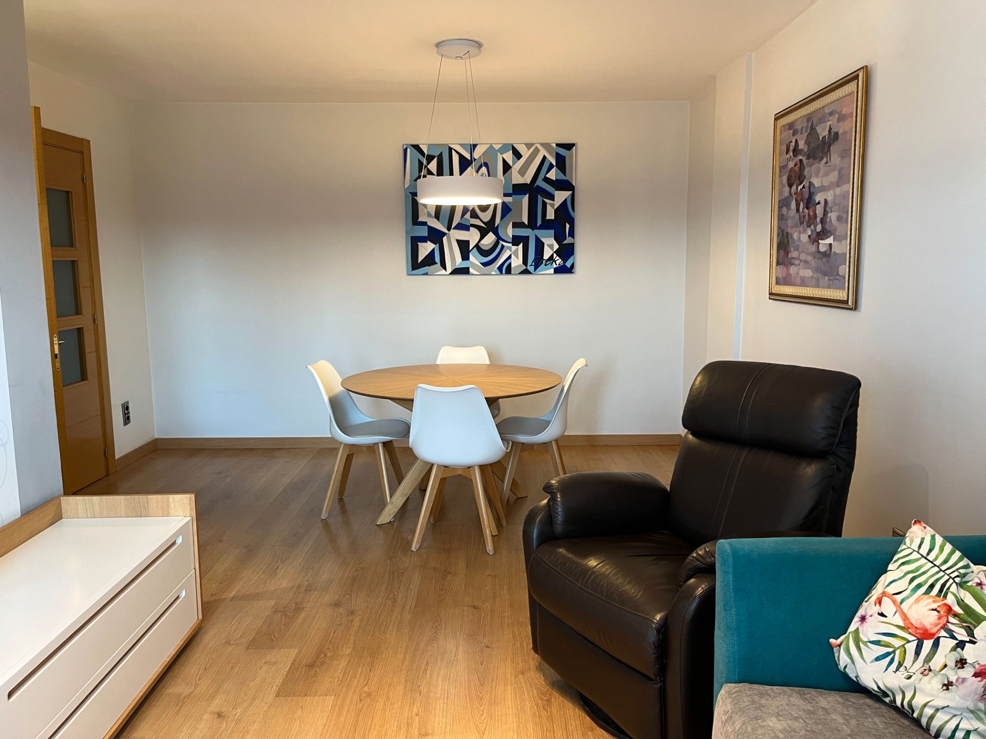 Dining room of Flat to rent in  Lleida Capital  with Heating, Parquet flooring and Storage room