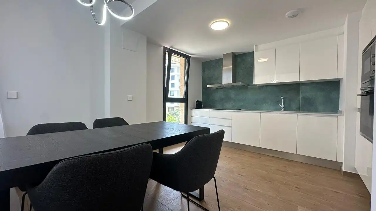 Cocina de Apartamento de alquiler en Villajoyosa / La Vila Joiosa con Aire acondicionado, Terraza y Amueblado