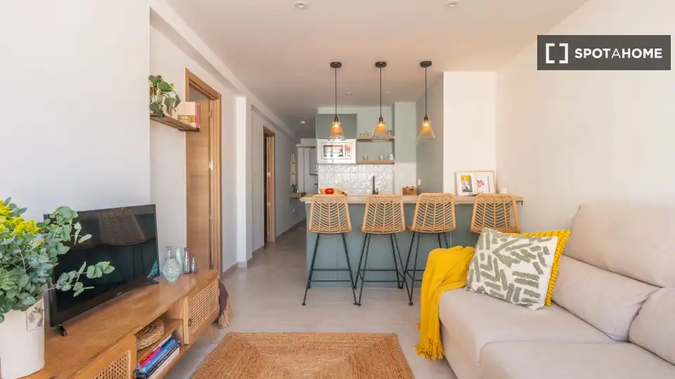 Sala d'estar de Apartament per a compartir en Málaga amb Aire condicionat, Calefacció i Terrassa