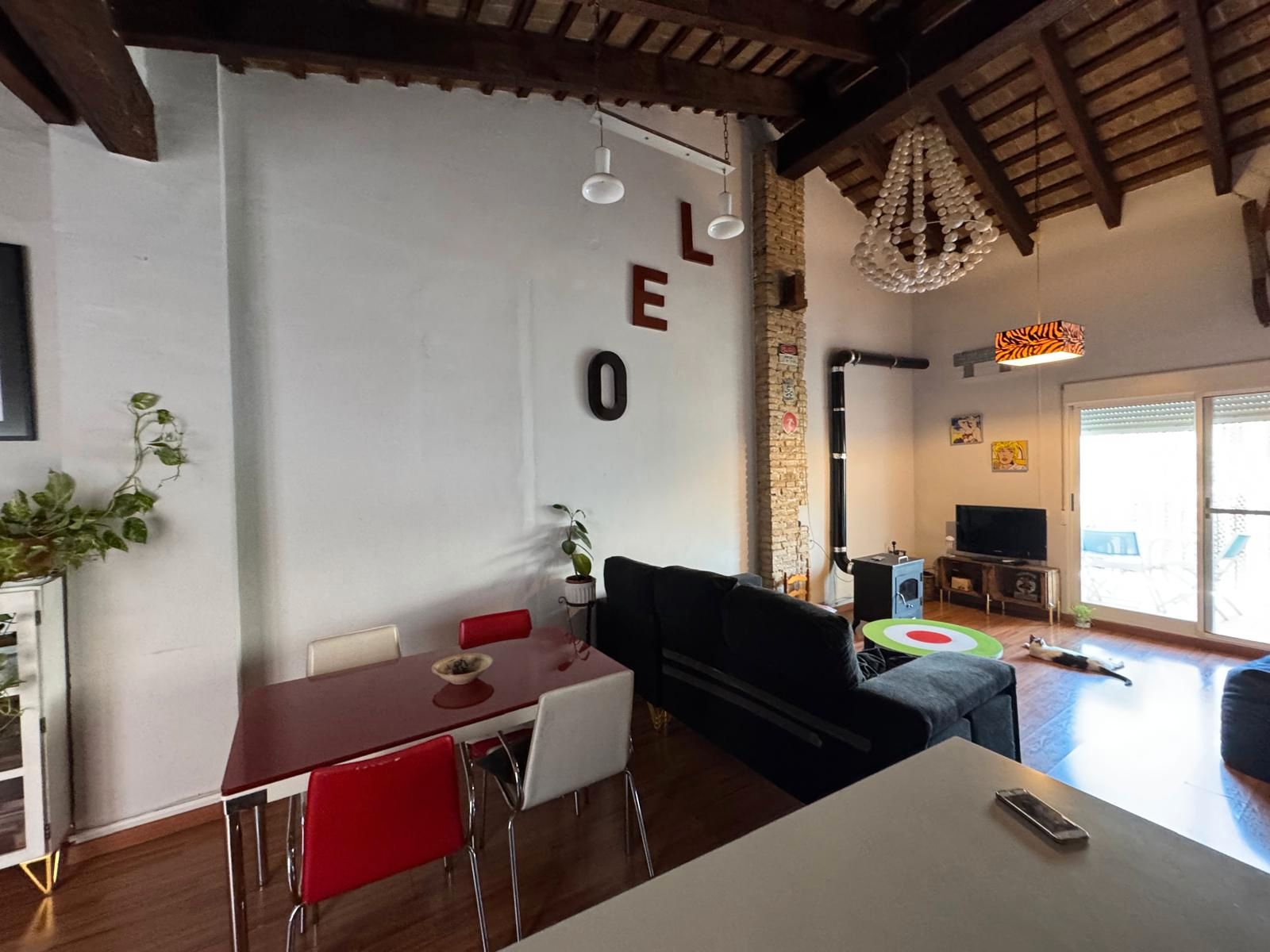 Living room of Flat for sale in  Valencia Capital  with Heating, Parquet flooring and Terrace