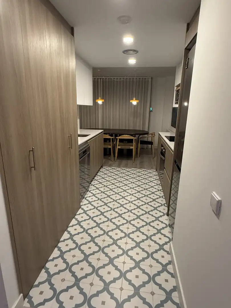 Kitchen of Flat for sale in Girona Capital  with Air Conditioner, Terrace and Balcony