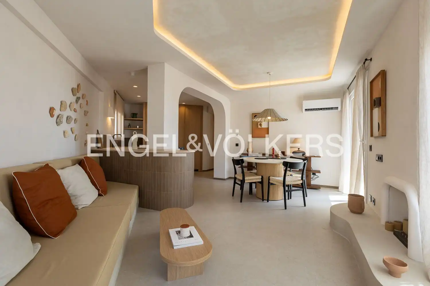 Sala de estar de Piso de alquiler en Jávea / Xàbia con Aire acondicionado, Calefacción y Amueblado