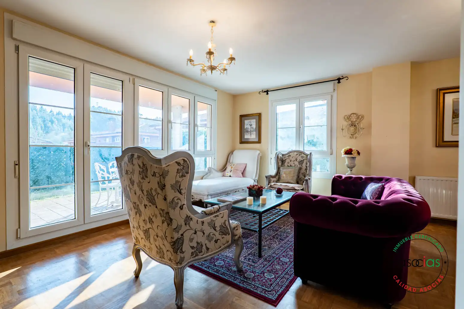 Sala de estar de Casa adosada en venta en Gozón con Calefacción, Jardín privado y Parquet
