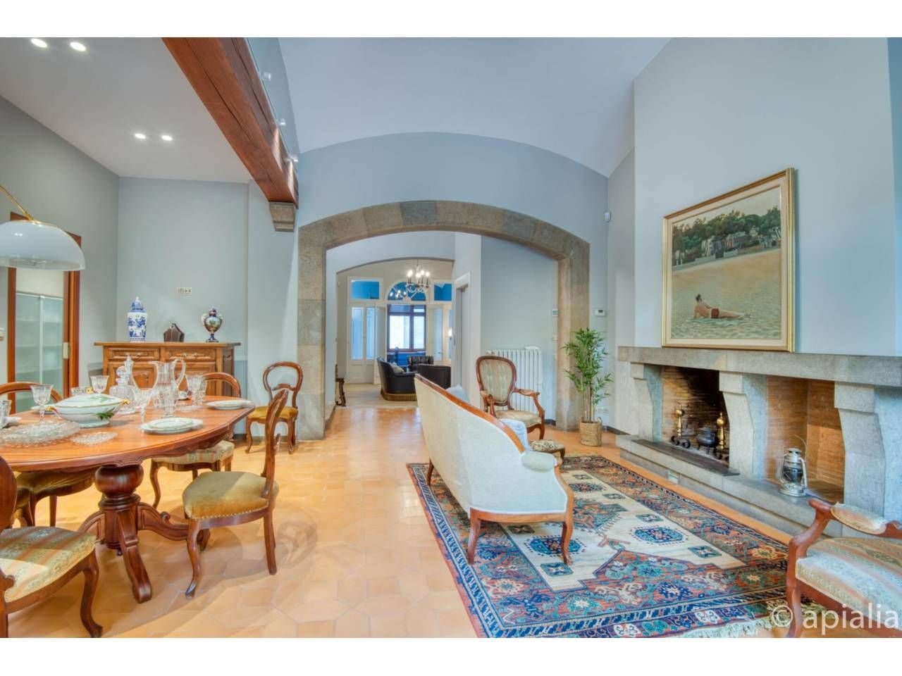 Sala d'estar de Casa o xalet en venda en Girona Capital amb Calefacció, Jardí privat i Parquet