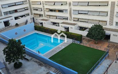 Swimming pool of Attic for sale in Badalona  with Air Conditioner, Heating and Parquet flooring