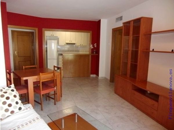 Living room of Flat for sale in Vilanova i la Geltrú  with Air Conditioner, Heating and Furnished