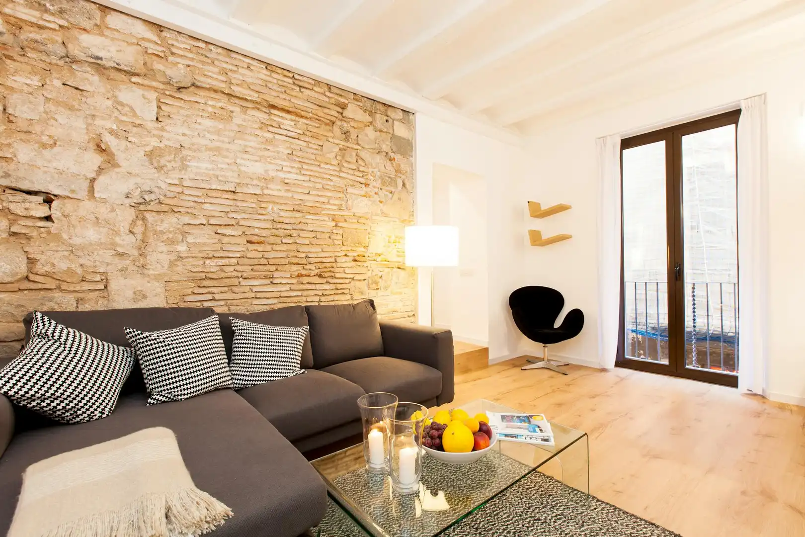 Sala de estar de Piso de alquiler en Barcelona con Aire acondicionado, Calefacción y Amueblado