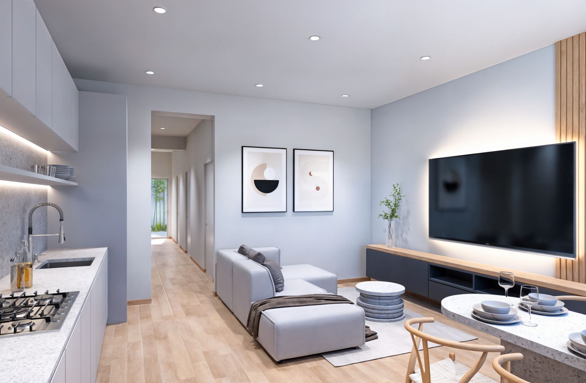 Living room of Flat for sale in Sant Pere de Ribes  with Air Conditioner, Heating and Parquet flooring