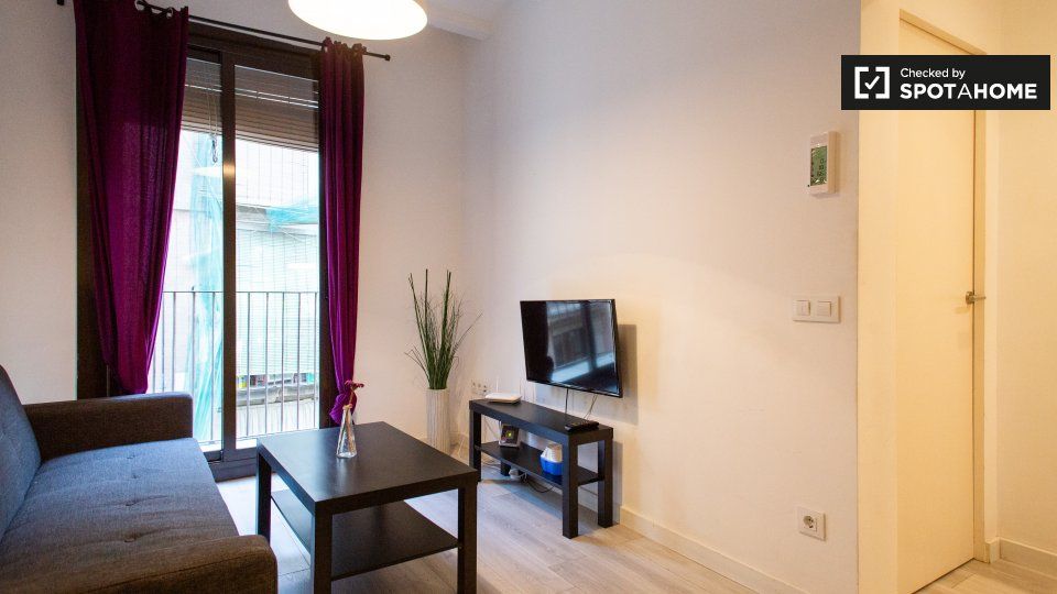 Sala de estar de Piso de alquiler en  Barcelona Capital con Aire acondicionado, Calefacción y Amueblado