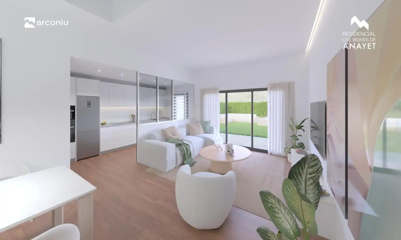 Sala de estar de Casa adosada en venta en Villanueva de Gállego con Aire acondicionado, Calefacción y Jardín privado
