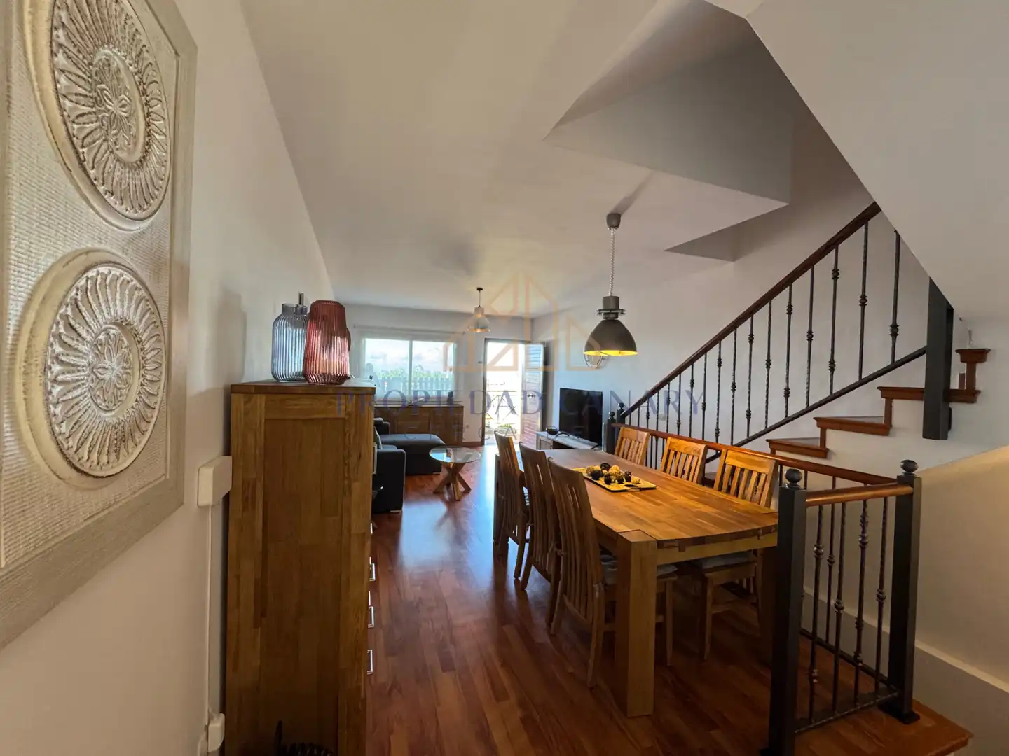 Comedor de Casa adosada de alquiler en La Orotava con Jardín privado, Terraza y Amueblado