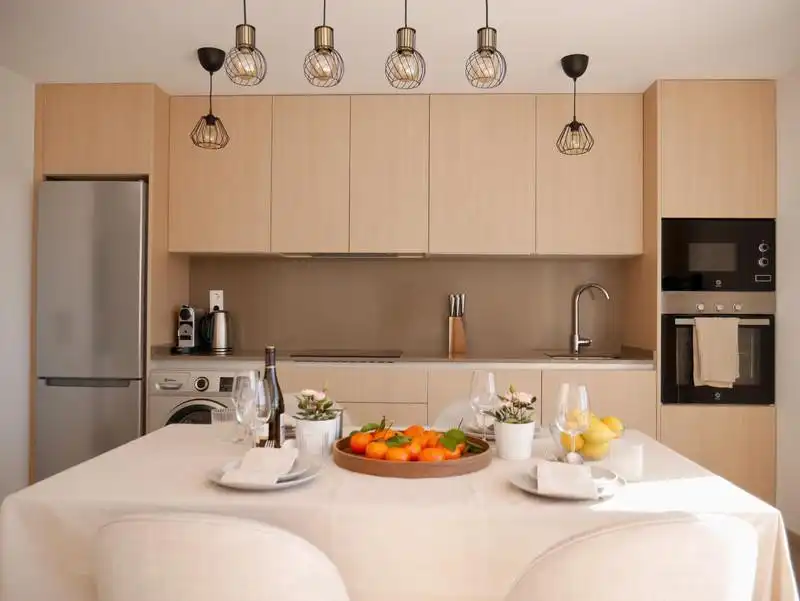 Cocina de Apartamento de alquiler en Estepona con Aire acondicionado, Terraza y Piscina