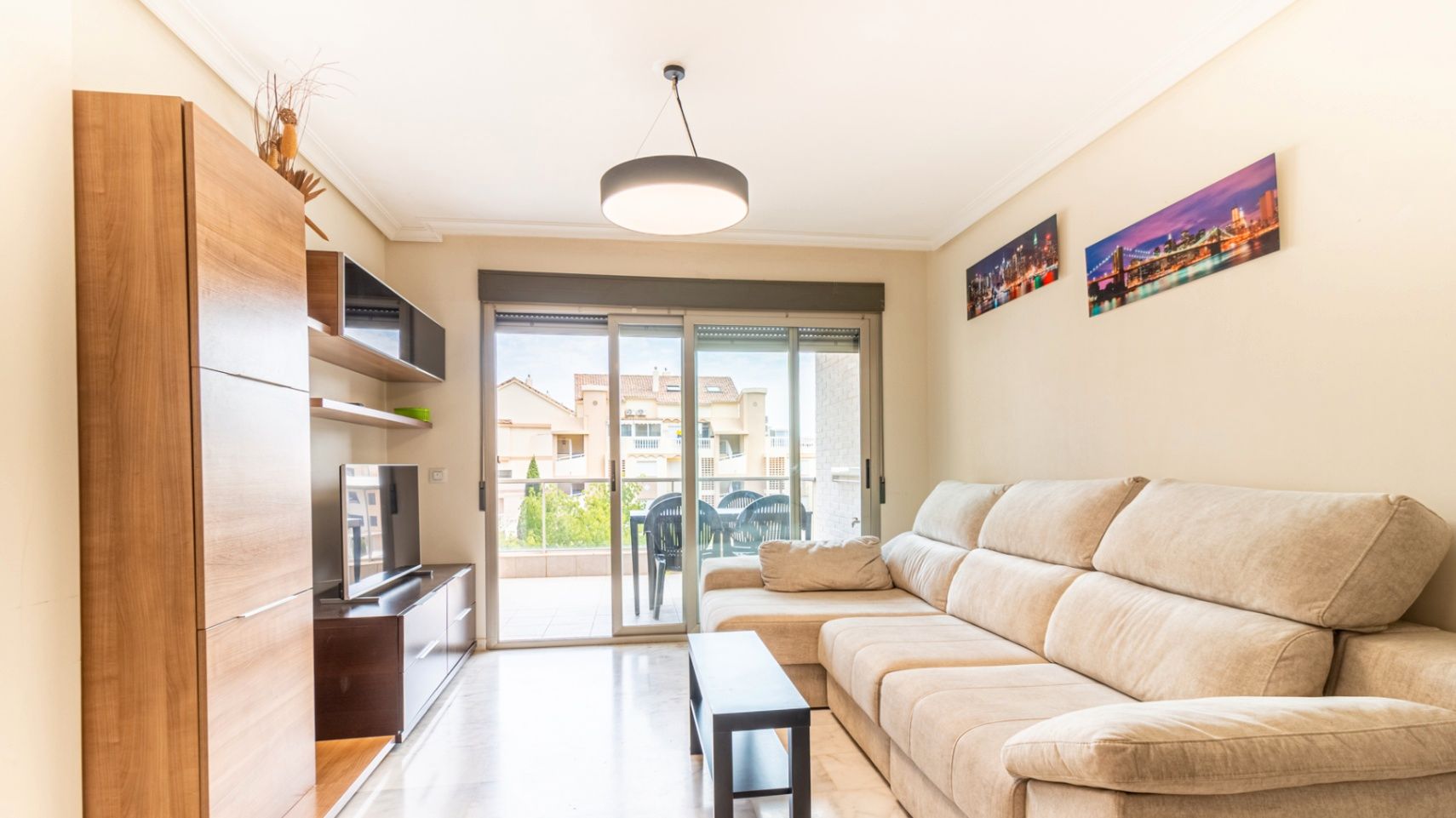 Sala d'estar de Apartament en venda en Dénia amb Aire condicionat, Calefacció i Jardí privat