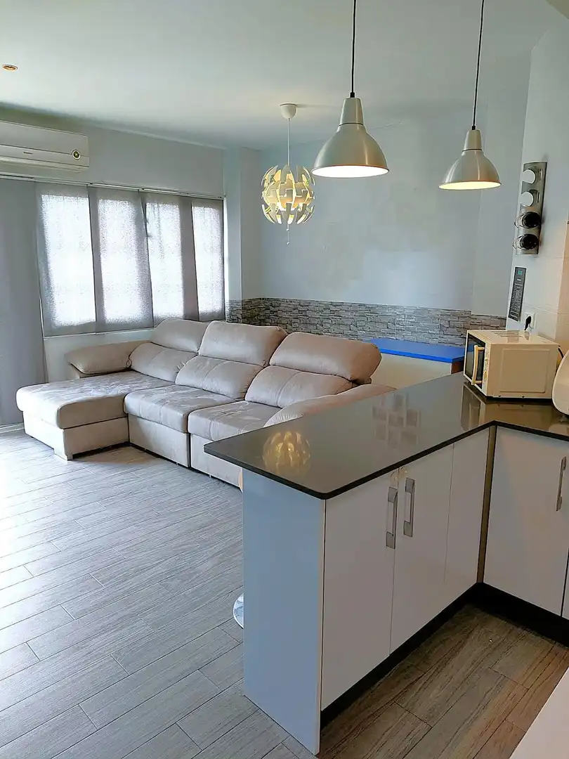 Living room of Flat for sale in Villajoyosa / La Vila Joiosa  with Air Conditioner, Terrace and Balcony
