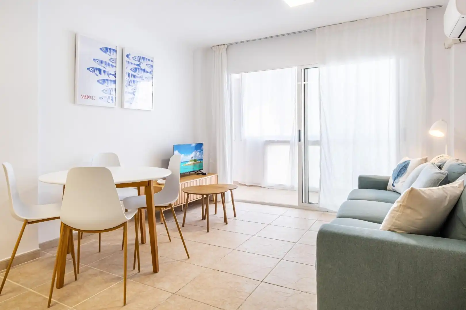 Sala d'estar de Apartament en venda en Jávea / Xàbia amb Aire condicionat, Calefacció i Moblat