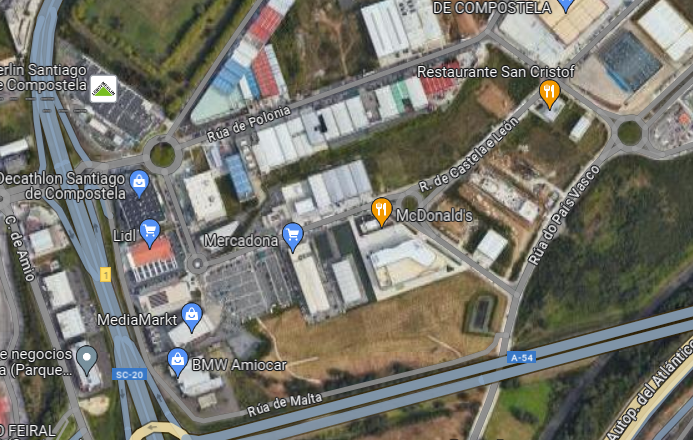 Exterior view of Industrial land to rent in Santiago de Compostela 