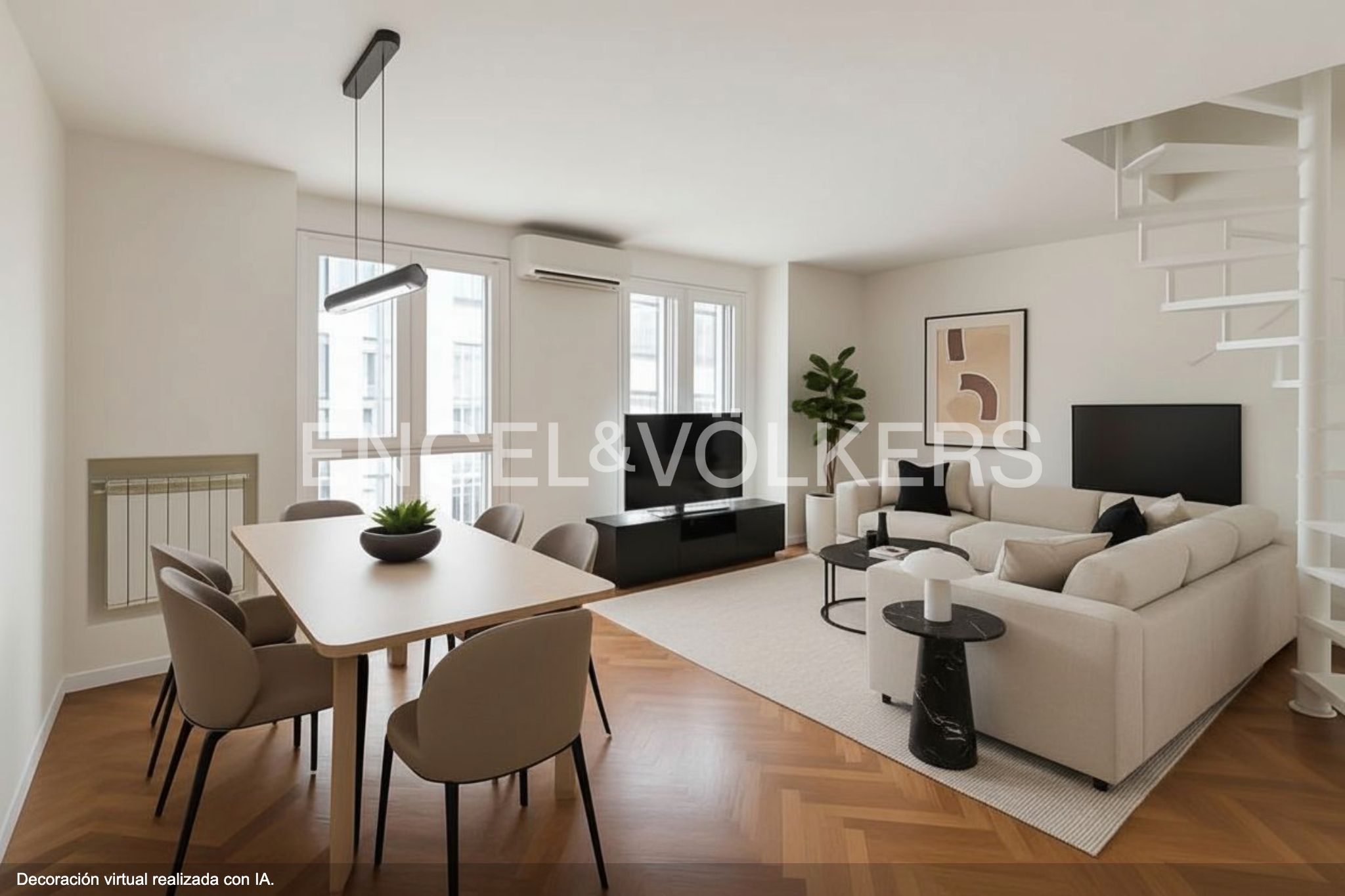 Living room of Apartment for sale in  Madrid Capital  with Air Conditioner, Heating and Parquet flooring