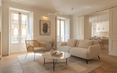 Living room of Flat for sale in  Madrid Capital  with Air Conditioner, Parquet flooring and Terrace