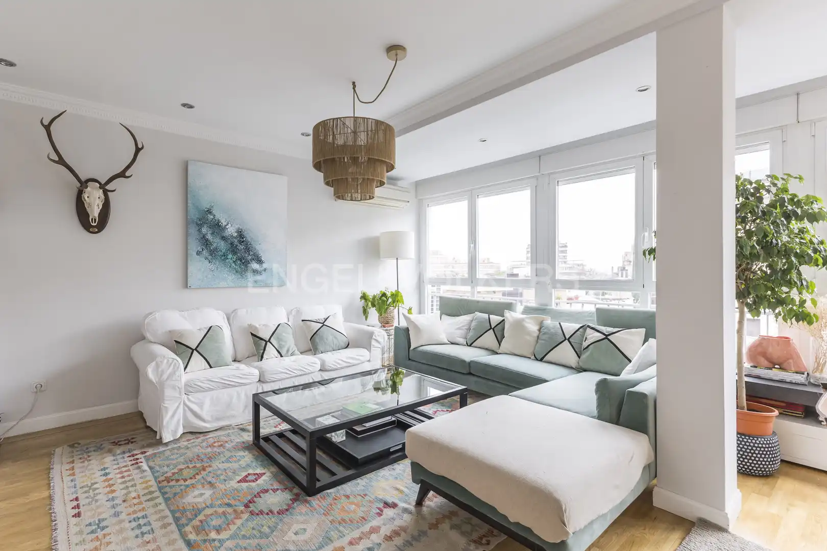 Sala de estar de Piso de alquiler en Madrid con Aire acondicionado, Calefacción y Parquet