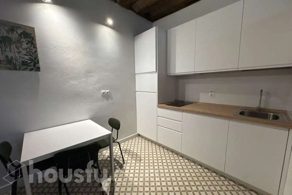Cocina de Estudio de alquiler en Madrid con Amueblado