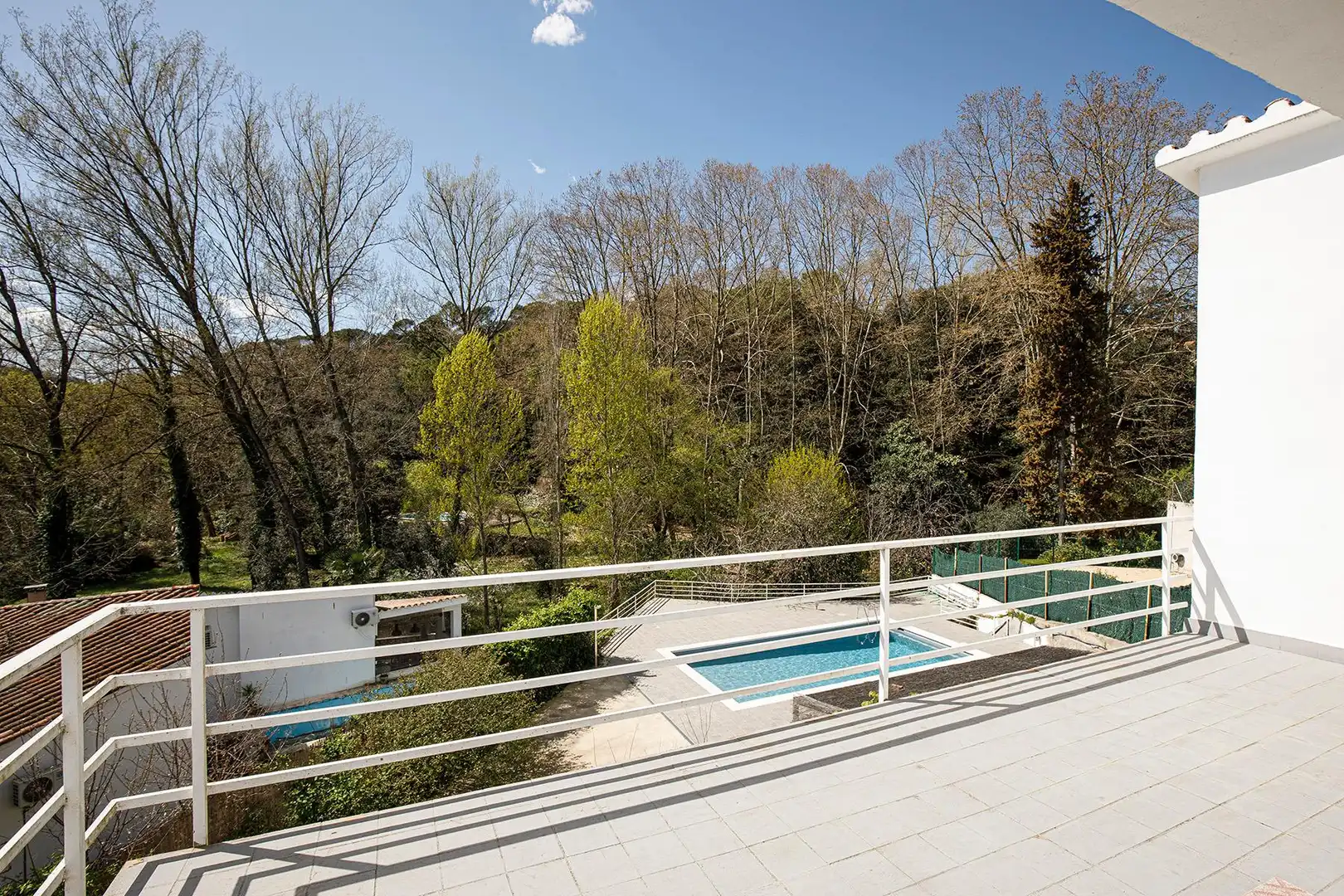 Schwimmbecken von Wohnung zur Miete in Sant Martí de Llémena mit Klimaanlage, Privatgarten und Terrasse
