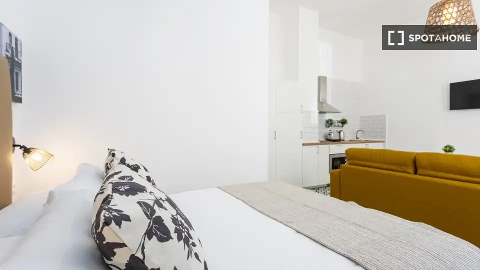 Dormitori de Estudi per a compartir en Málaga amb Aire condicionat, Terrassa i Moblat