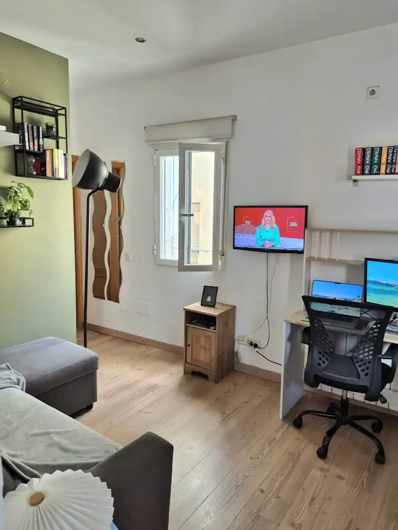 Living room of Flat for sale in Madrid  with Heating, Parquet flooring and Furnished