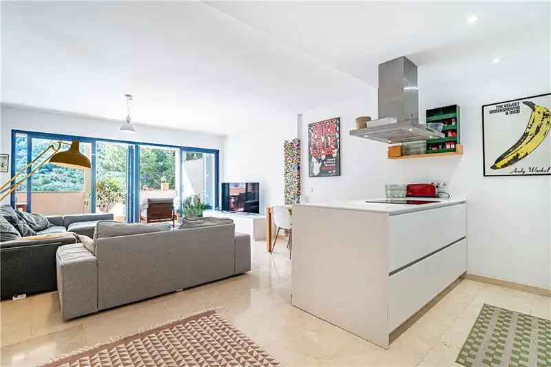 Sala de estar de Piso en venta en Calvià con Aire acondicionado, Terraza y Piscina comunitaria