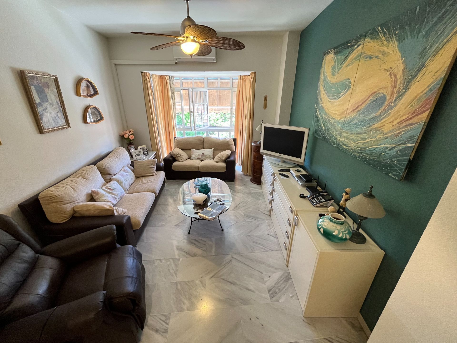 Sala d'estar de Apartament en venda en Málaga Capital amb Aire condicionat, Calefacció i Terrassa