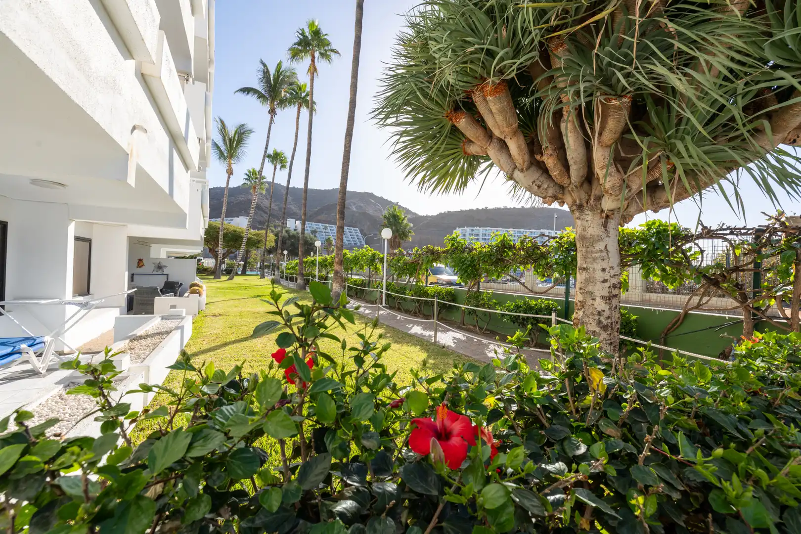 Außenansicht von Wohnung zum Verkauf in Mogán mit Klimaanlage, Terrasse und Möbliert