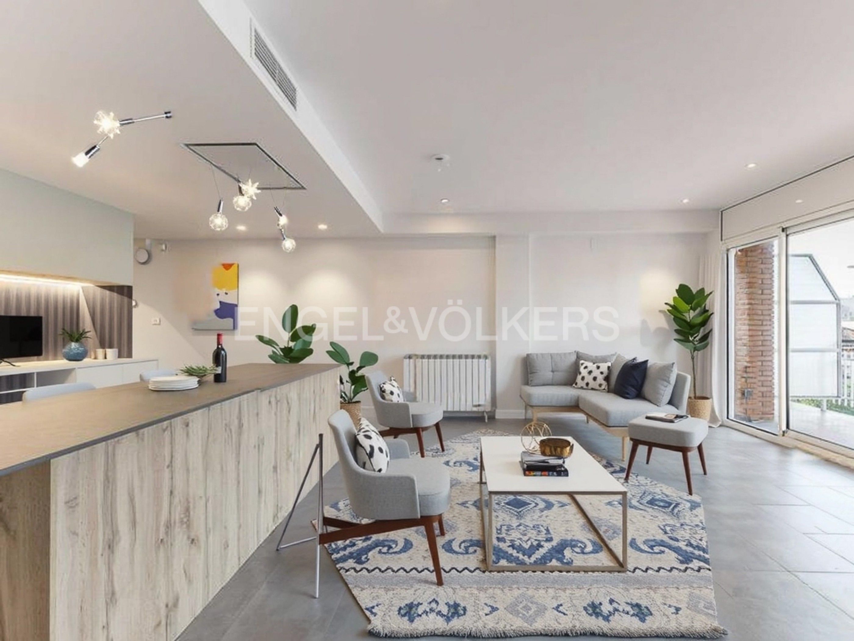 Sala d'estar de Apartament en venda en Sant Cugat del Vallès amb Aire condicionat, Calefacció i Parquet