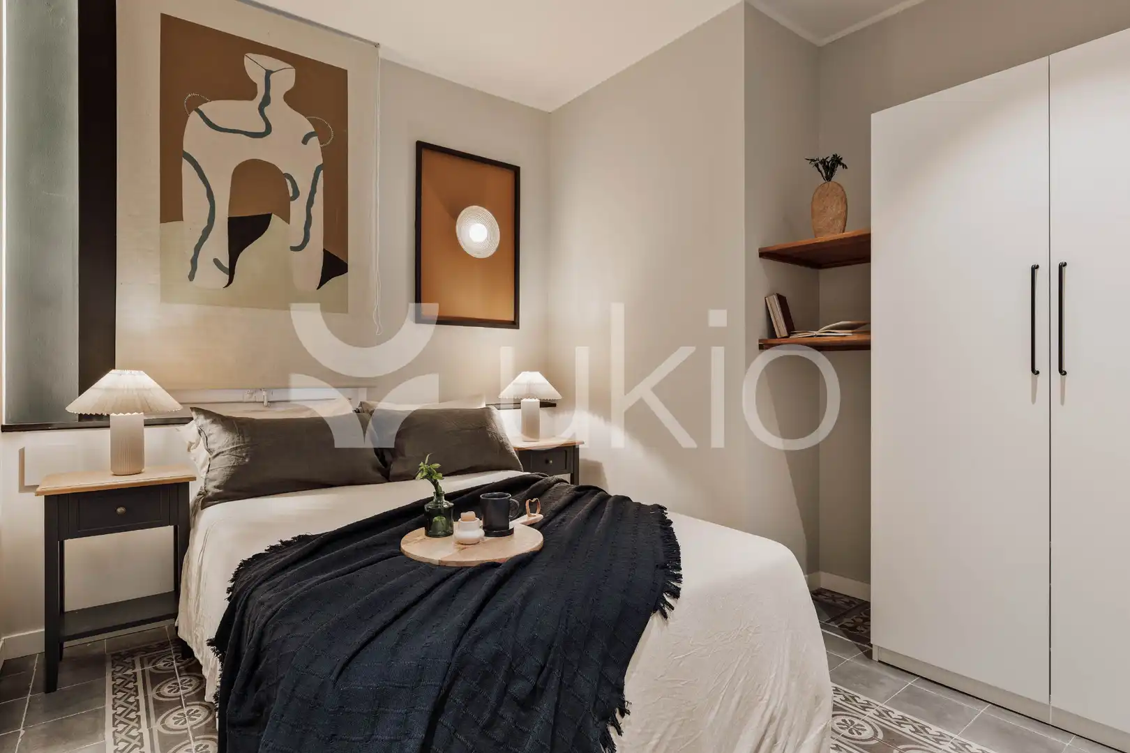 Schlafzimmer von Wohnungen zur Miete in Barcelona mit Klimaanlage, Heizung und Möbliert