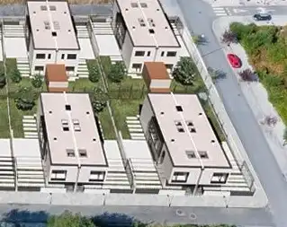 Vista exterior de Casa adosada en venta en Santiago de Compostela  con Calefacción, Jardín privado y Terraza
