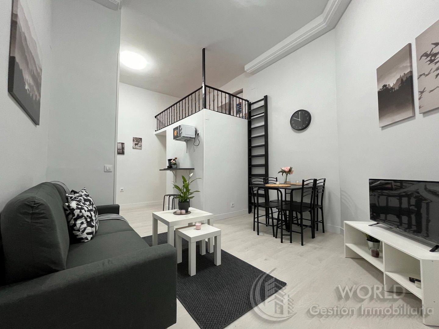 Living room of Flat to rent in  Madrid Capital  with Air Conditioner, Heating and Storage room
