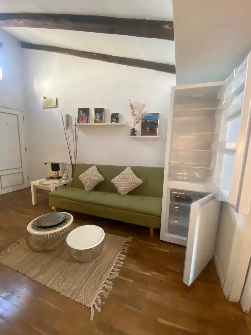 Wohnzimmer von Dachboden zur Miete in Madrid mit Klimaanlage, Heizung und Möbliert