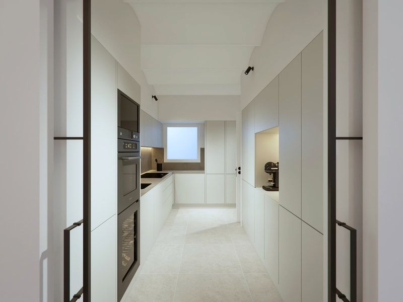 Kitchen of Apartment for sale in  Barcelona Capital  with Air Conditioner, Heating and Parquet flooring