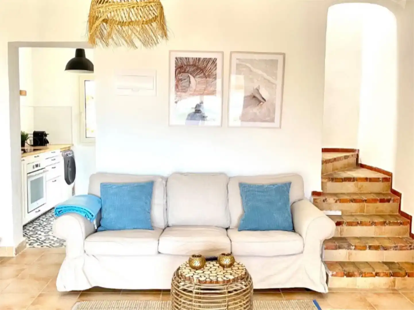 Wohnzimmer von Wohnung zur Miete in Jávea / Xàbia mit Klimaanlage, Privatgarten und Möbliert