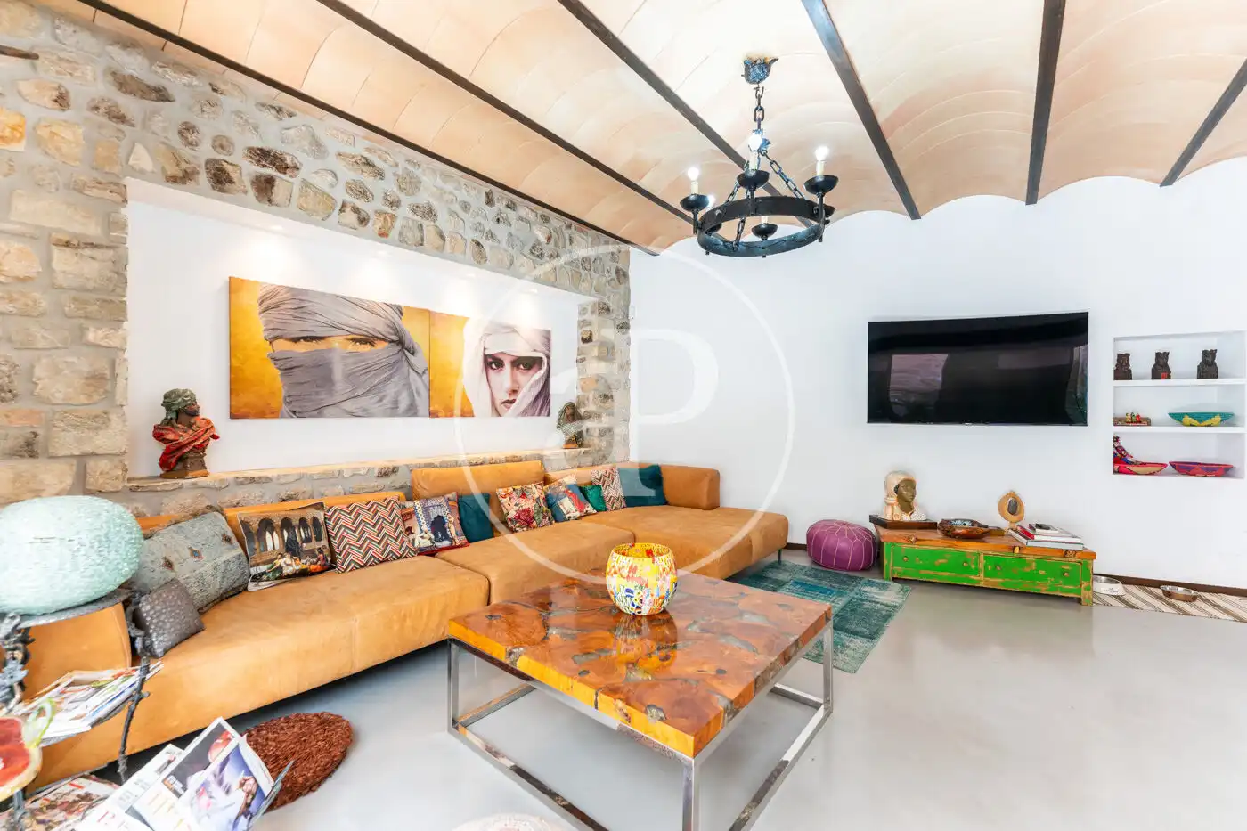 Sala de estar de Casa adosada en venta en Mancor de la Vall con Aire acondicionado, Calefacción y Jardín privado