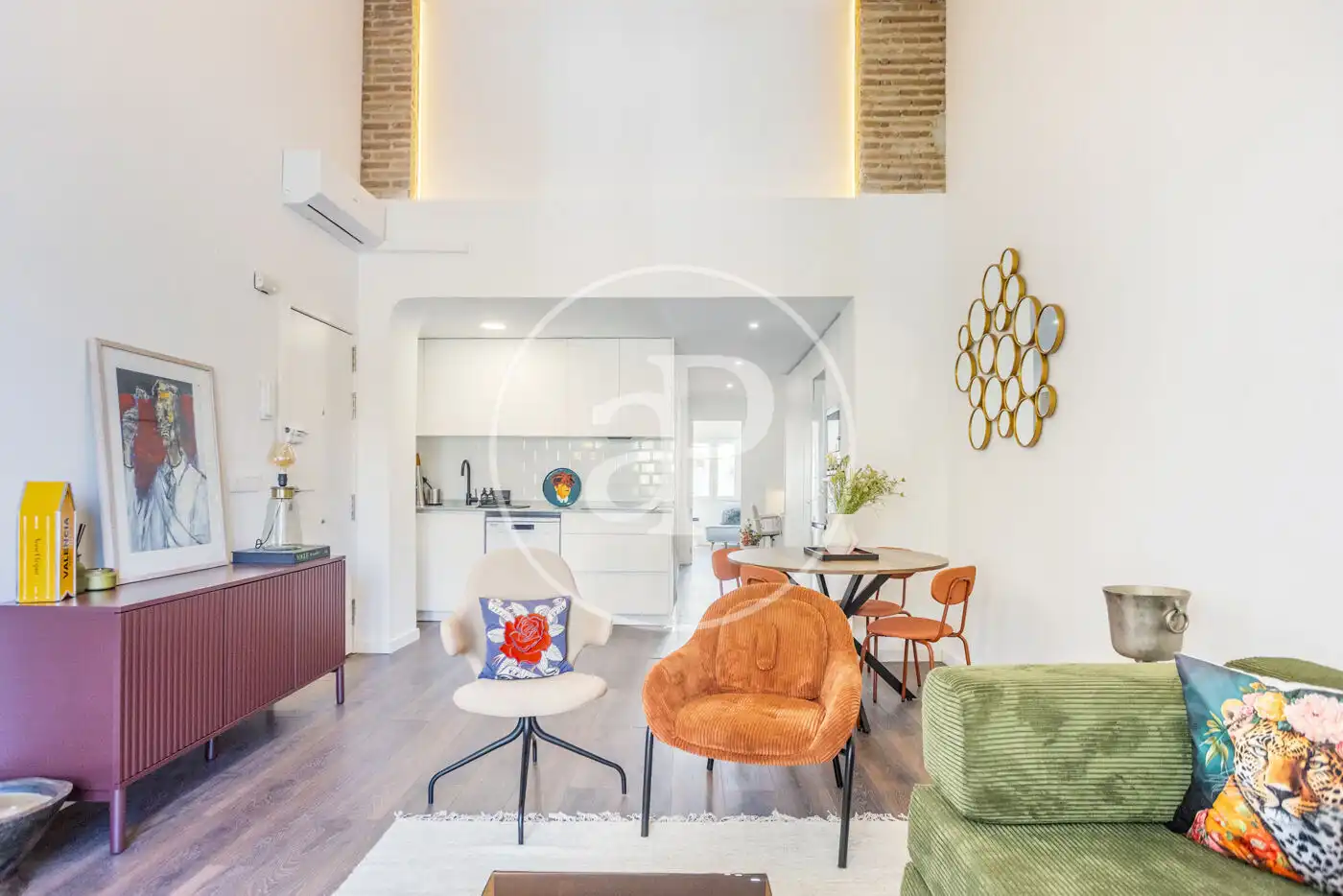 Wohnzimmer von Wohnung zur Miete in  Valencia Capital mit Klimaanlage, Heizung und Möbliert