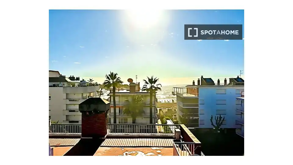 Vista exterior de Pis de lloguer en Sitges amb Aire condicionat, Calefacció i Moblat
