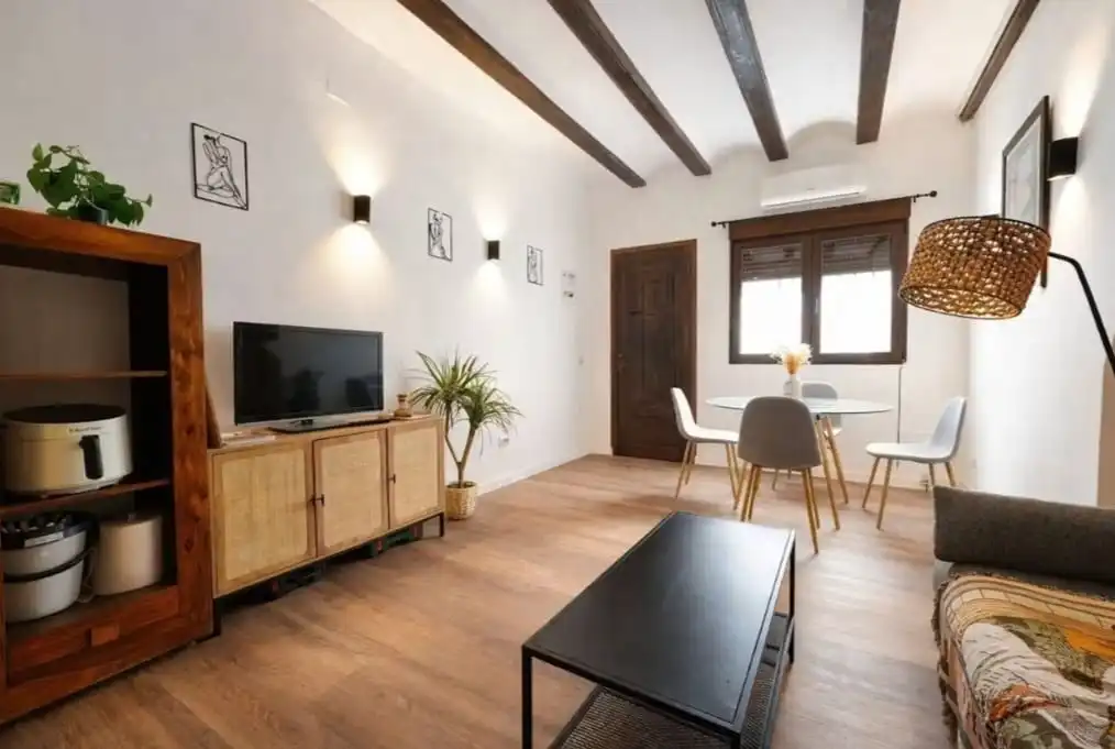 Sala de estar de Apartamento de alquiler en Valencia con Aire acondicionado, Calefacción y Jardín privado