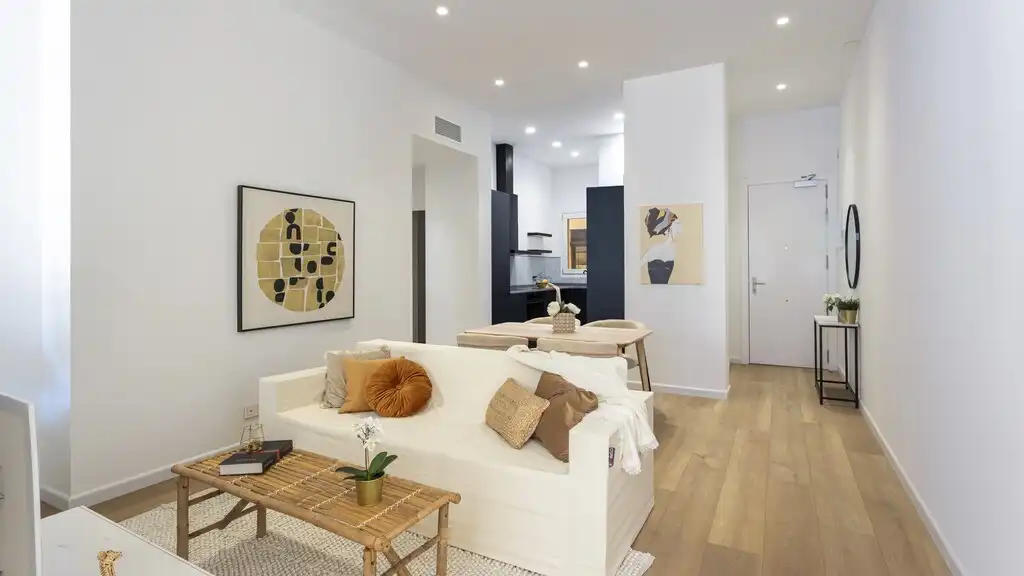 Sala de estar de Apartamento en venta en Barcelona con Aire acondicionado, Calefacción y Parquet