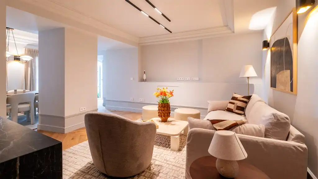 Wohnzimmer von Einfamilien-Reihenhaus zum Verkauf in  Palma de Mallorca mit Klimaanlage, Heizung und Terrasse