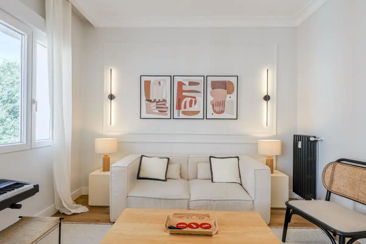 Living room of Flat for rent in Madrid  with Air Conditioner, Heating and Terrace