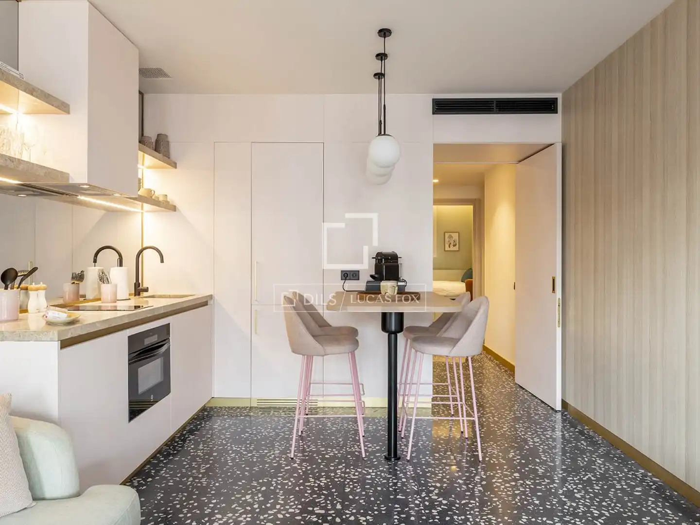 Cocina de Piso de alquiler en Barcelona con Aire acondicionado, Calefacción y Parquet