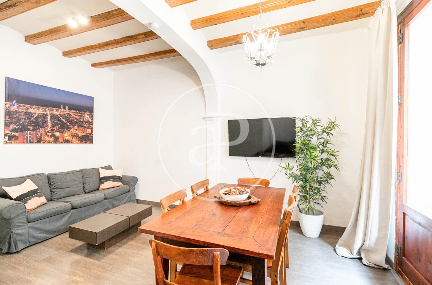 Sala de estar de Piso en venta en  Barcelona Capital con Aire acondicionado, Calefacción y Amueblado