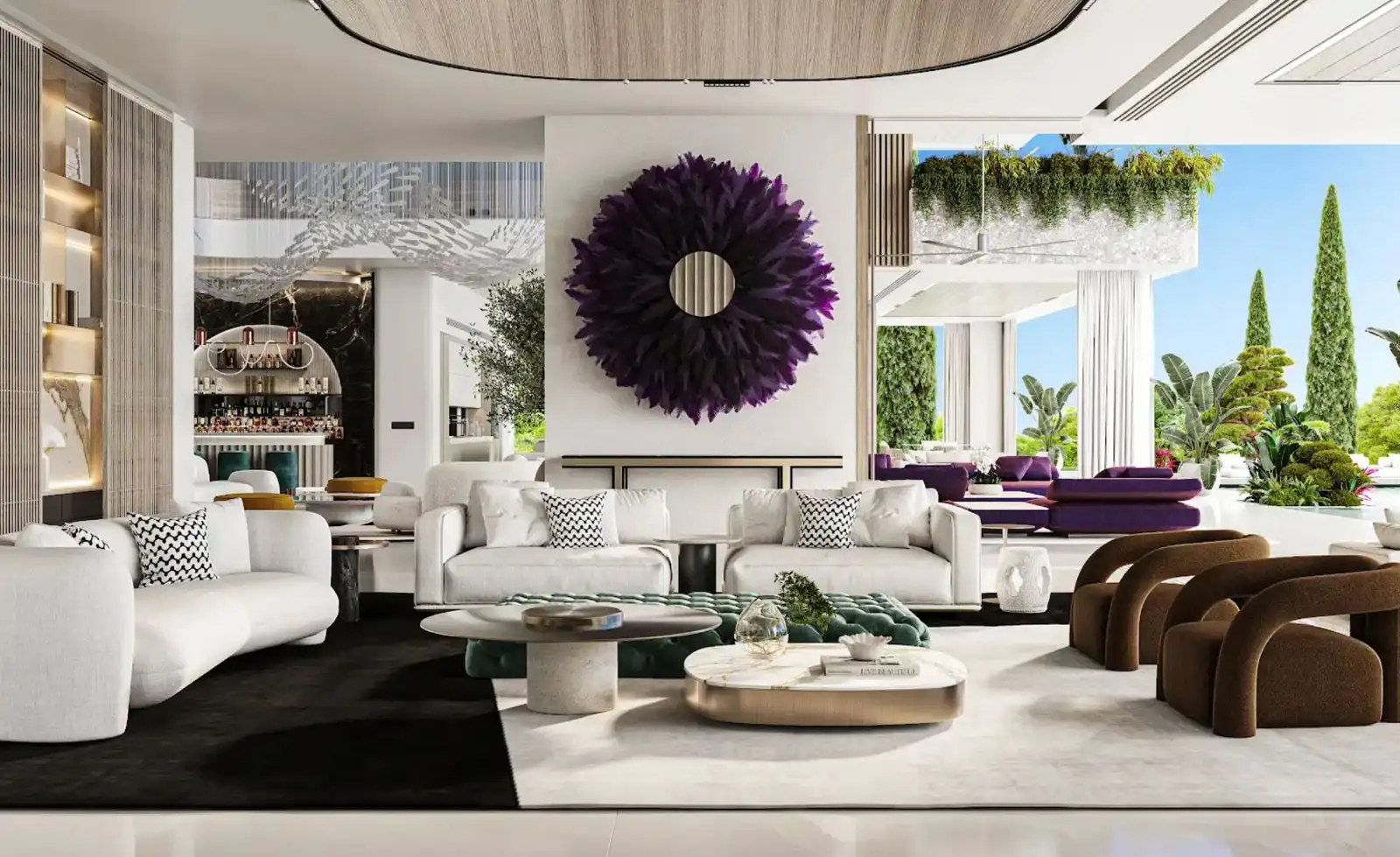 Sala d'estar de Casa o xalet en venda en Marbella amb Aire condicionat, Jardí privat i Terrassa